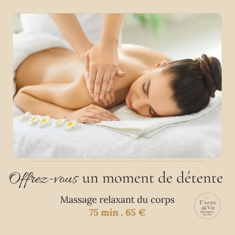 E’sens de Vie à Épernay : offrez-vous un moment de détente avec un massage relaxant du corps